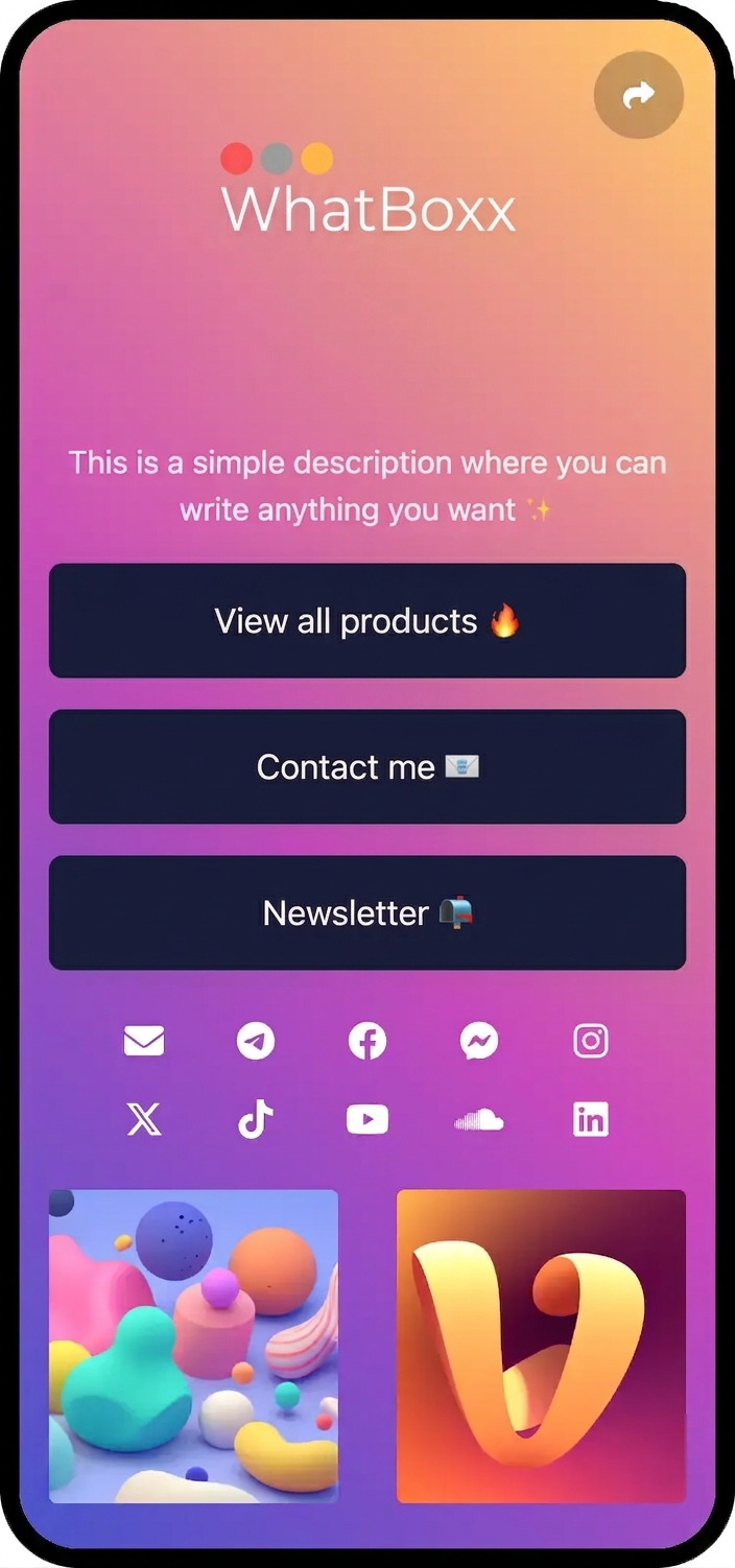 Screenshot of biolink page examples
